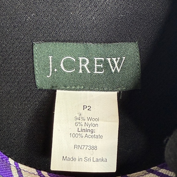 J. Crew Classic Vintage Black Wool Lady Peacoat Midi Length Coat Sz 2 Petite - Picture 3 of 9